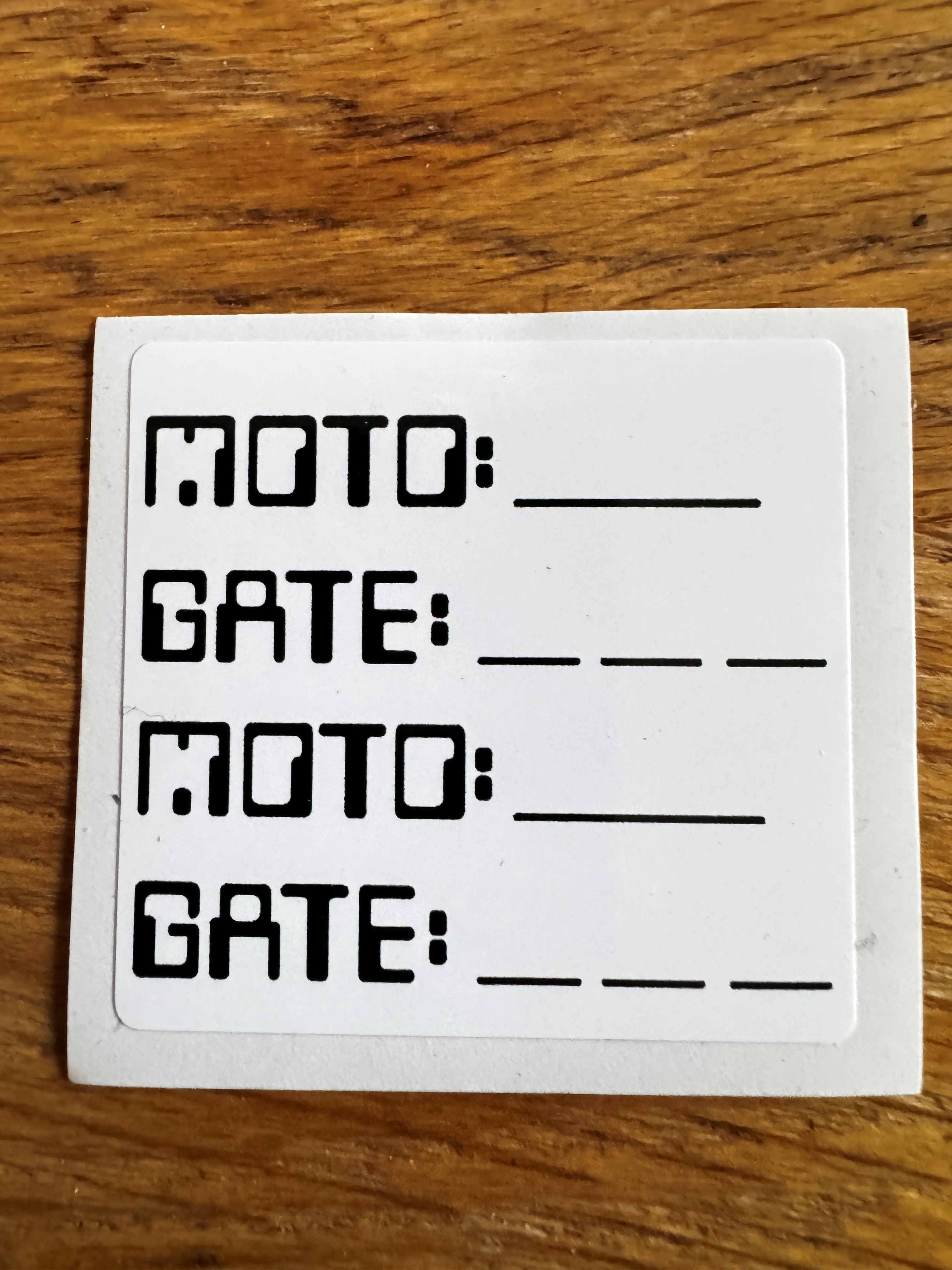 Zeronine Moto Control Panel Moto/Gate decal